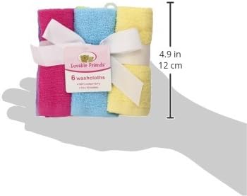 Luvable Friends Unisex Baby Super Soft Cotton Washcloths, Pink, One Size
