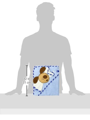 Luvable Friends Unisex Baby Cotton Hooded Towel and Washcloth, Dog, One Size