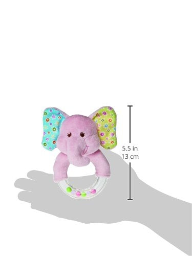 Mary Meyer Ring Baby Rattle, Ella Bella Elephant, 5-Inch