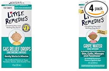 Bundle of Little Remedies Gas Relief Drops, Natural Berry Flavor, 1fl oz, 2pk + Little Remedies Gripe WaterSafe for Newborns, 4 Fl. Oz, 1pk