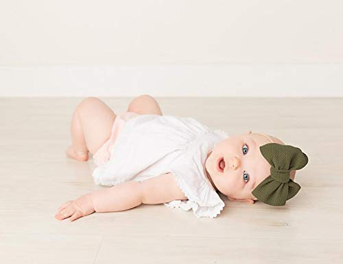 Baby Girl's 5 Inches Soft Double Bow-knot Nylon Headband Toddler Headdress for Photography Party Festivals (Army Green)