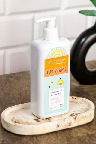 Iva Natura Organic Sensitive Fennel Baby Shampoo Enriched with Chamomile Extracts | Paraben Free, Hypoallergenic Baby wash and Shampoo | Gentle for Baby Shampoo and Body Wash 11.83 fl oz
