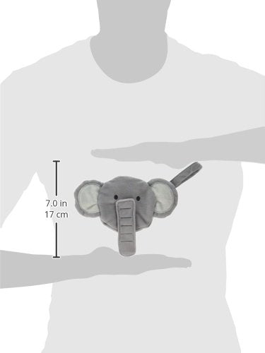 J.L. Childress Pacifier Pal - Pacifier Holder Case and Toy - Plush Binky Holder Toy - Developmental Toy Helps Calm Baby - Opens with One Hand - Fits 2-3 Pacifiers - Elephant
