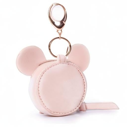 Miss Fong Pacifier Case with Clip, Holder Pouch Cover, Charm Pod with Clasp, Holds 2 Pacifiers or Nipple Shields (Bow Pink)