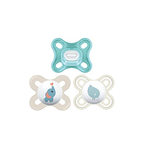 MAM Pacifier 0-3 Months Variety Set, 1 Comfort, 1 Perfect Start, 1 Original Start, Developed with Medical Experts Specially for Smaller Newborn Mouths, BPA-Free Silicone Nipple, 3Pk, Made in Europe
