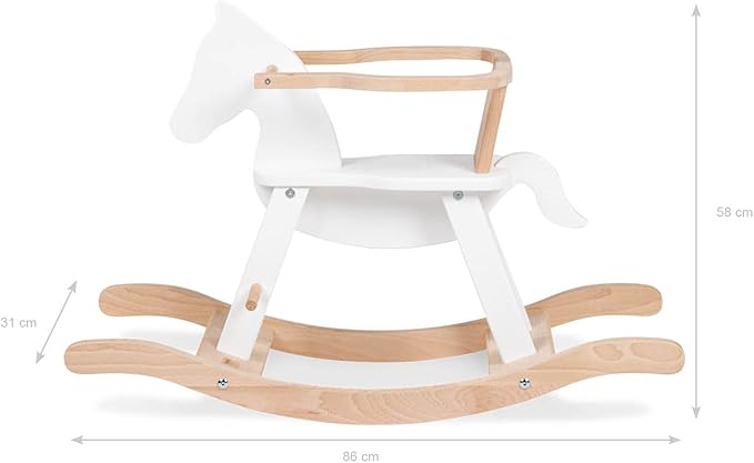 PINOLINO Rocking horse with ring, white/natural 242458