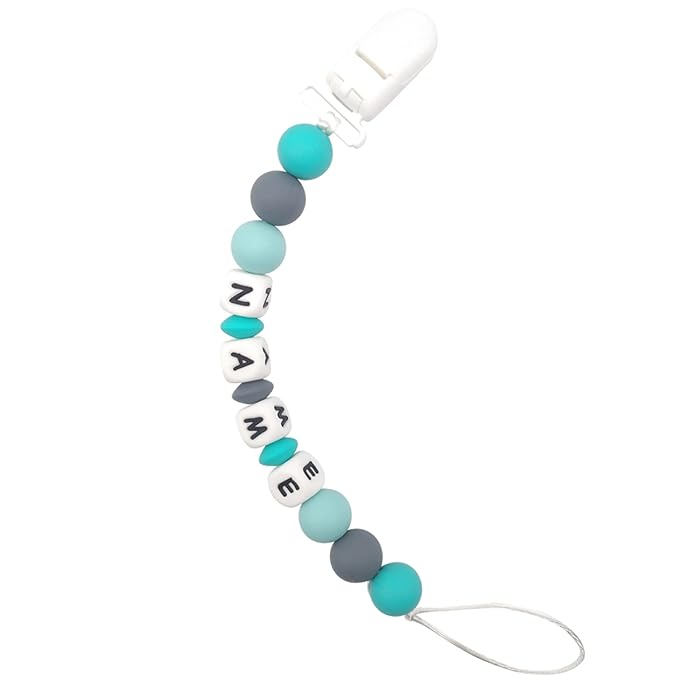 Personalized Name Pacifier Clip Pacifier Holder for Girls Boys (Green)
