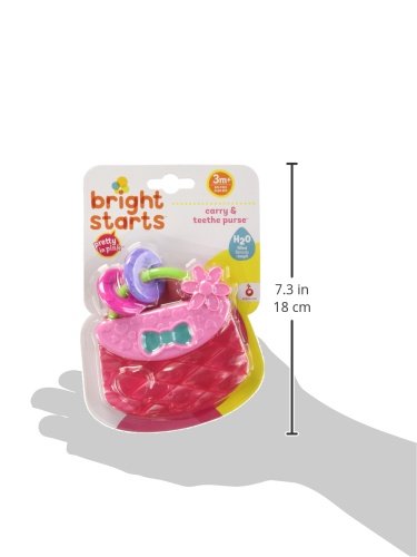 Bright Starts Carry & Teethe Purse Chillable Teether Toy, Ages 3 Months +, Pretty in Pink