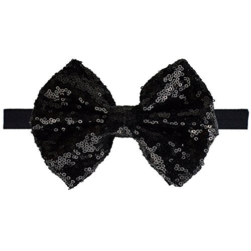 Baby Christmas Sequins Headband Bow Red Green Glitter Sequins Bow Christmas Hair Band Bow BHC03 (Set-C)