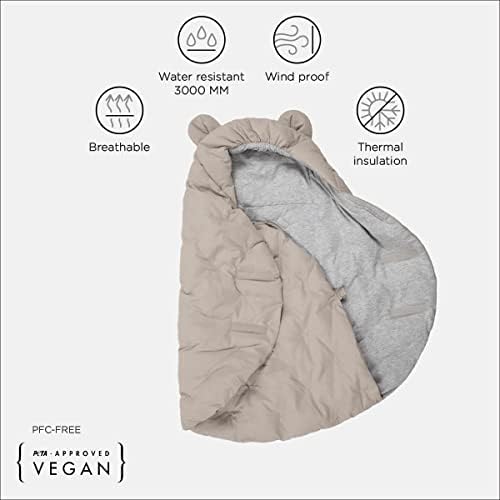 7AM Enfant Baby Car Seat - Nido Quilted Baby carier Cover, Hooded Soft Plush Lining, Stroller | (Brush, Small 0-6M)