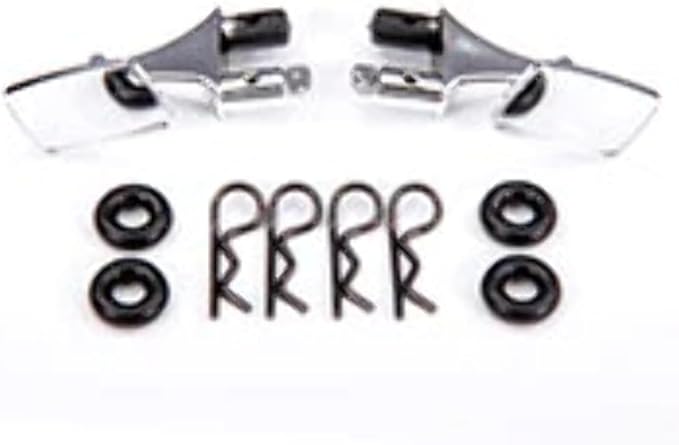 Traxxas Mirrors, Side, Chrome (Left & Right)/ o-Rings (4)/ Body Clips (4) (fits #9111 Body)