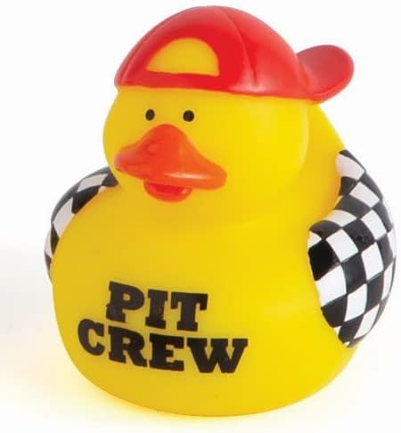 Fun Express Race Car Driver Rubber Duckies – Fun Toys and Party Favors for Kids - Birthdays Weddings and Special Events – Perfect for Celebrations - Goodie Bags and More – 12 Pieces