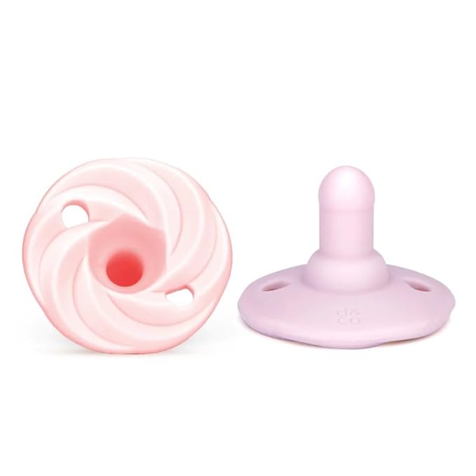 Doodle & Co. Holland Classic Pacifier for New Born Babies | BPA Free Natural Nipple Shape 100% Silicone for Infants | Helps Promote Healthy Oral Development | 3+ Months | Blush/Lilac