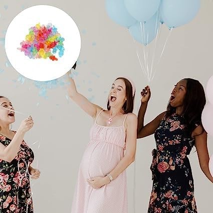 100Pcs Mini Pacifier, Acrylic Colorful Baby Pacifier Toys Baby Baptism Soothing Mini Color Toys for Baby Birthday Shower Party Decoration(Transparent Color Mixing)