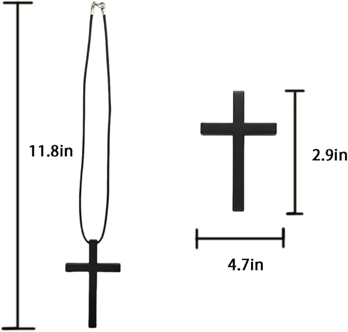 Cross for Car Mirror Hanging, Rearview Mirror Hanging Accessories, Cross for Car Ornament, Rearview Charms for Women Men(Black)