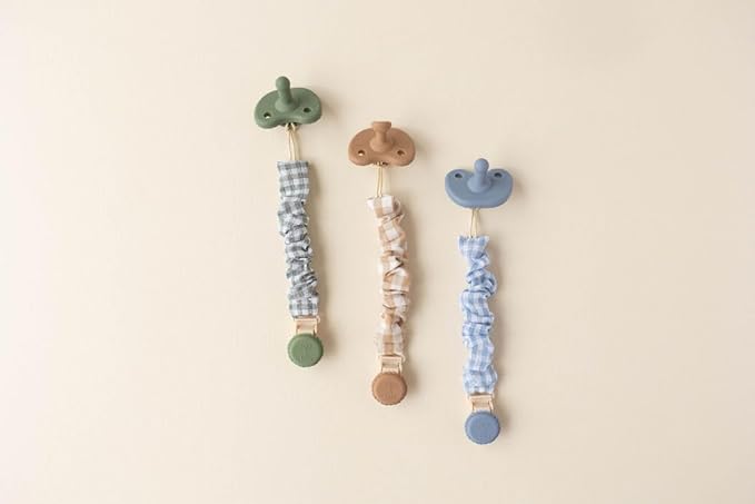 Muslin Cotton - Metal-Free Pacifier Clips, Lightweight and Secure Pacifier Holder for Babies (Ocean Bleu) - Mila & Lulu
