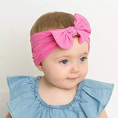 JOYOYO 16 Colors Soft Wide Turban Baby Headbands with 4.5 inches Hair Bow Headwraps for Baby Girls Infants Newborn Hair Accessories Toddlers Kids and Children