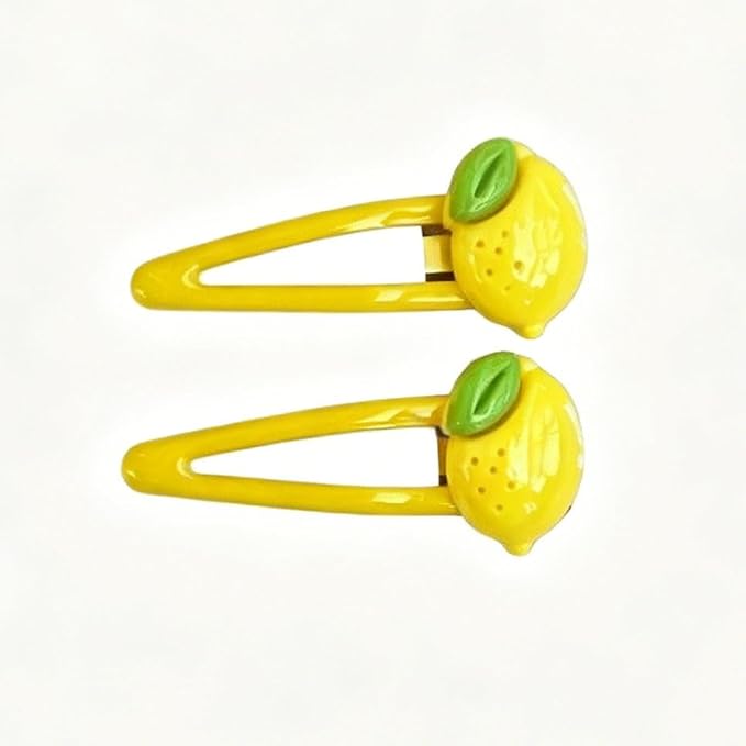 Lemon Bow Clips Baby Girls Fruits Bowknot Pin Kids Girls Yellow Lemon Hair Bow Clips BBG97 (Set-F)