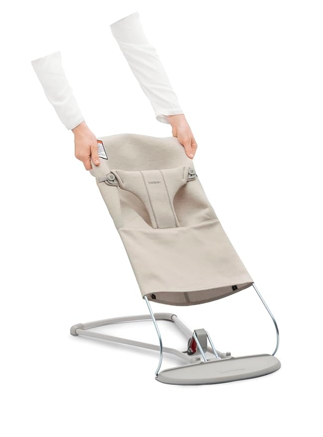 BabyBjörn Fabric Seat Bouncer Bliss, 3D-Jersey, Light Beige