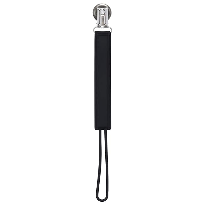 Three Little Tots All Silicone Modern, Short and Safety Tested Pacifier Clip (Black, Classic)