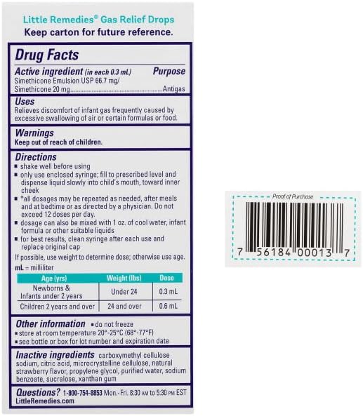 Little Remedies Gas Relief Drops, Natural Berry Flavor, Safe for Newborns 1.0 Fl Oz (Pack of 3)