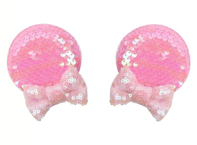 CLGIFT Minnie Baby/Toddler Reversible Headband with Ears (Pink Hair Clip)