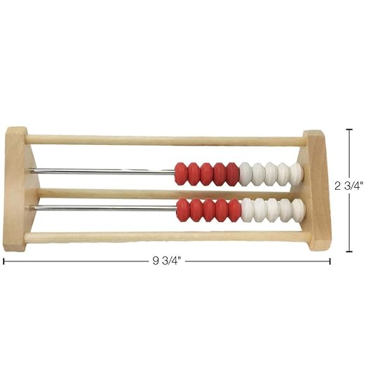 hand2mind 20-Bead Wooden Rekenrek Abacus, Colored Abacus for Kids Math, Wooden Counting Math Manipulatives, Bead Counters for Kids Math, Learn Counting and Numbers, Homeschool Supplies (Set of 1)