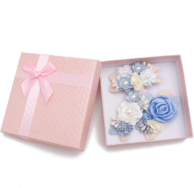 Flower Hair Clip for Baby Girl, Lightweight Hair Bow with Boutique Fully Lined Alligator Clip for Toddler Teens Gifts