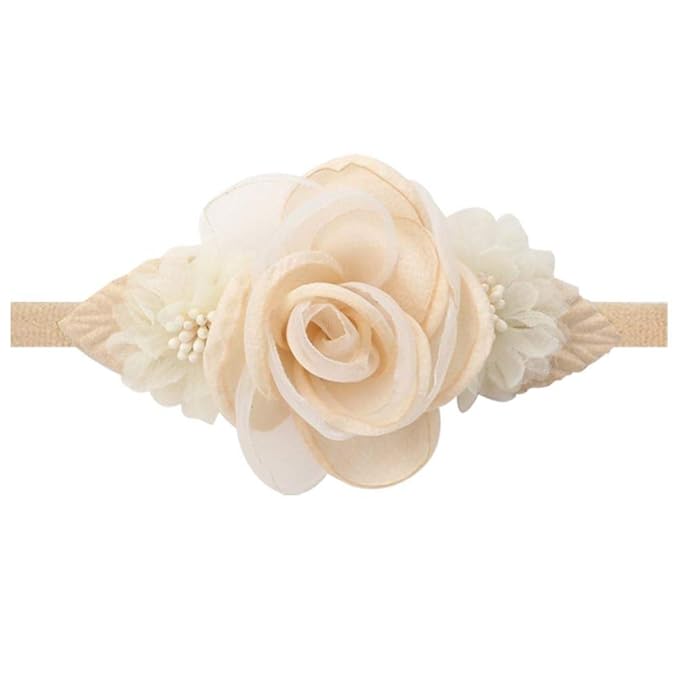 Toptim Baby Floral with Nylon Headbands for Newborn Girls Shower Photo (6 Colors)