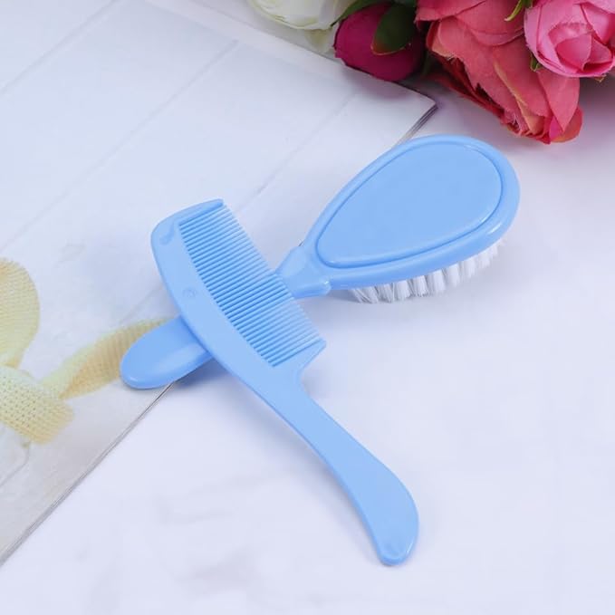 Toyvian Baby Brush and Comb Set for Newborns and Toddlers Anti-Static Massage Comb with Safe Rounded Teeth Promotes Scalp Circulation Bright Colors for Infant Grooming Care
