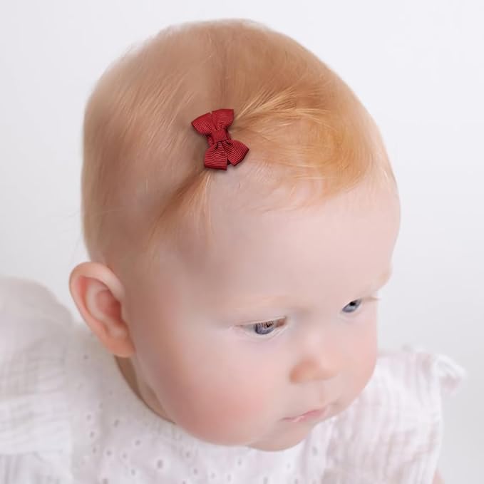 DED Baby Hair Clips 40 Pieces 20 Colors in Pairs Baby Bows Hair Pins Tiny 1.37" Hair Bows Alligator Clips for Girls Infants Toddlers