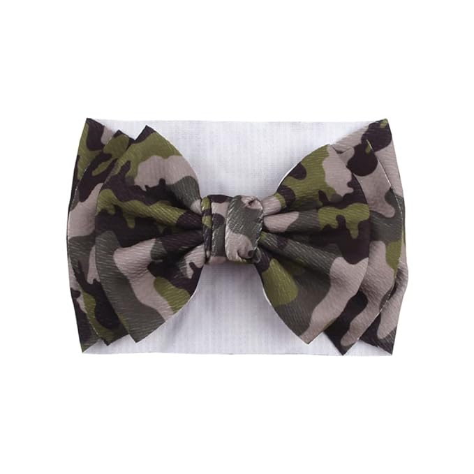 BBTDIN Baby Girls Camo Turban Headband Baby Camouflage Bowknot Baby Camo Hair Bow Headwear BBG81 (A2-Turban)