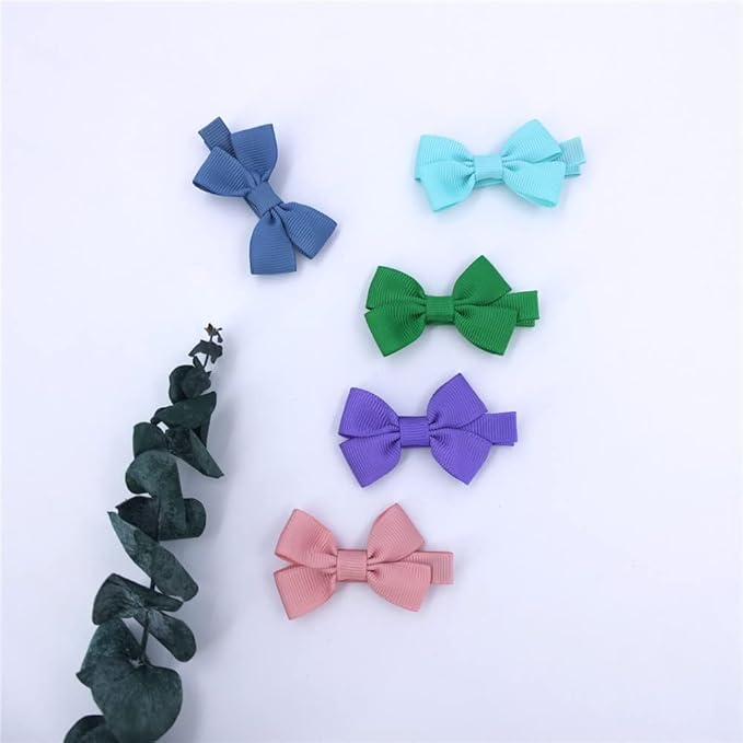 Cute Hair Clips for Baby Toddler Girls Tiny Hair Bow Alligator Clips in Fringe Bangs Hair Barrettes Accessories (Ambrosia 16 PCS)