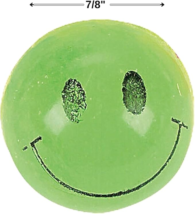 Fun Express - Mini Neon Smile Face Bouncing Balls - Toys - Balls - Bouncing Balls - 144 Pieces