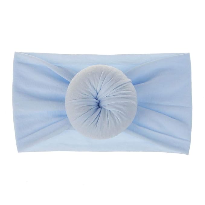 Qandsweet Baby Headbands Circle Bows Knotted Soft Silk Nylon Headwraps For Newborn Infant Toddlers Girl Kids