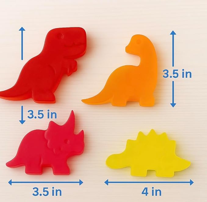 Kids Soap Bars (Set of 4) – Handmade Natural Dinosaur Shaped Soap for Children – Gentle Bath Soap for Sensitive Skin – Fun Gift for Kids with Bonus Dino Tattoos – Handmade in USA