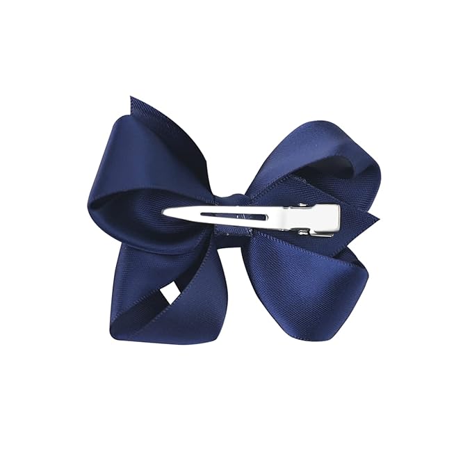 3 Inch Satin Bow for Little Girls - 2 Pcs (Royal Blue)
