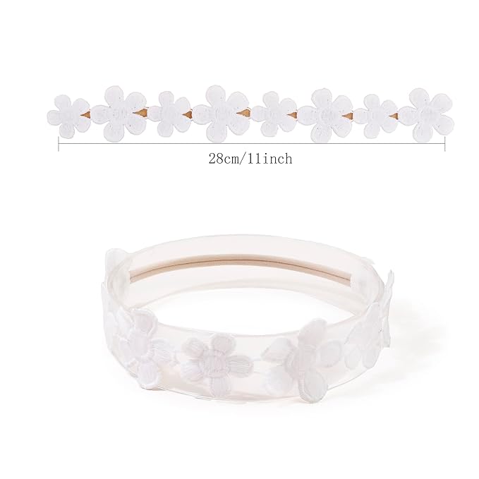 New Model Baby Girl Nylon Headbands Nylon Flower Elastic Hairbands 3pcs Hair Accessories Gift for Newborn Infant Toddlers (BF-XKFD004)