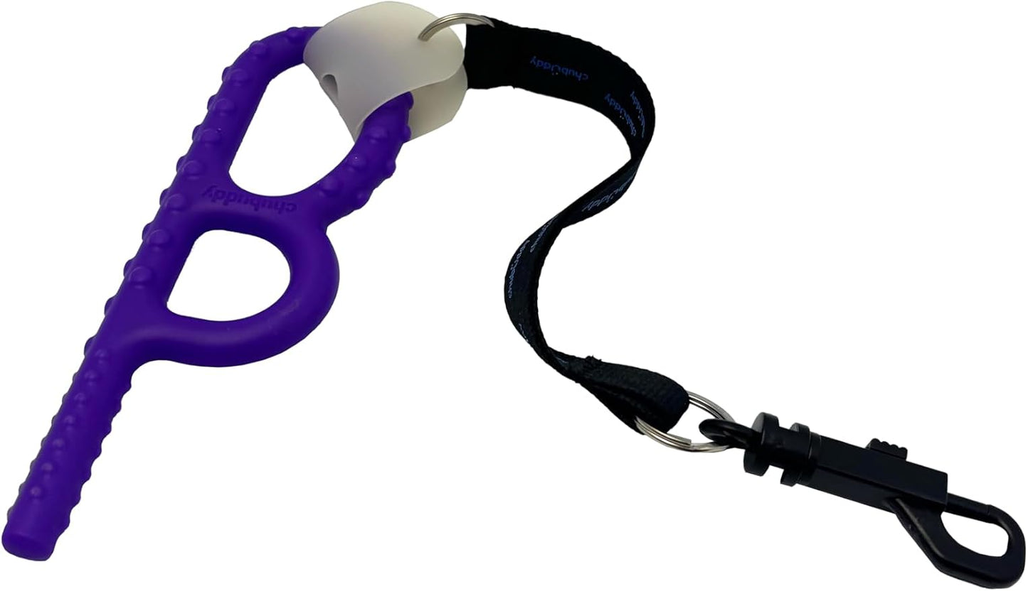 ChuBuddy Chewy Holder 4 Pack: Two Black Clip-On Tether Bracelets & Two Black Neck Lanyards for Autism, ADHD, Oral Sensory Needs, Special Needs, or Anxiety – Ages 3+