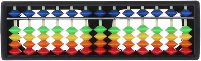 13 Column Portable Plastic Abacus Arithmetic Soroban Calculating Tool with Color, As the Picture Shows