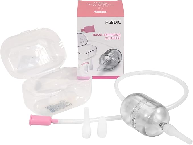 Hubibaby Nasal Aspirator Safe and Hygienic Nose Cleaner Mucus Remover, Cleanable & Reusable Nasal Congestion Relief, Safe & Easy Nasal Congestion Relief for Newborns & Toddlers, BPA & Phthalate-Free