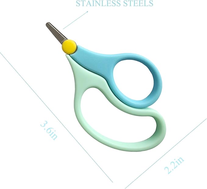 2Pcs Toddler Safety Scissor, Baby Fingernail Clippers Colorful, Cute Baby Safety Scissors, Easy Grip Nail Scissors