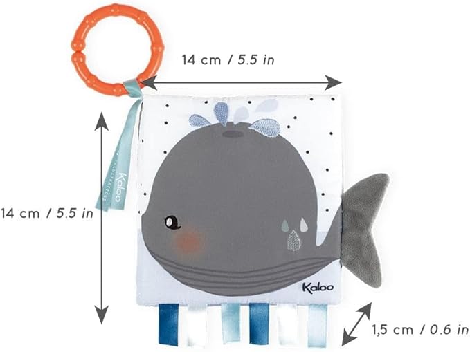 Janod Kaloo My First The Sad Whale Activity Book with Soft Cloth Pages and Textured Shapes- Learn About Feelings Ages 0+