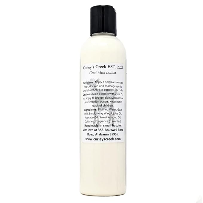 Curley's Creek Goat Milk Lotion | Vanilla Cove | Handmade Natural Skincare | 8 Ounce Bottle