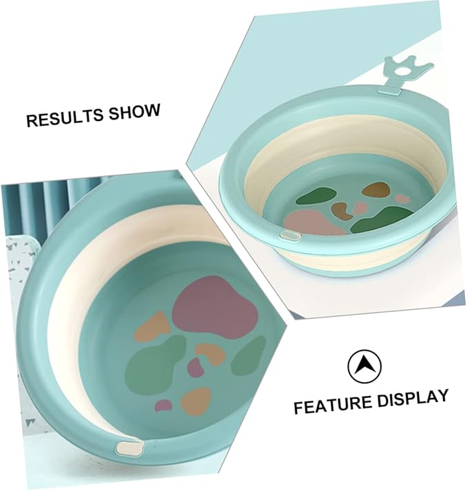 FOMIYES Collapsible Wash Basin Portable Boy Girl Face and Foot Basin Cartoon Design Lightweight Silicone with Capacity for Easy Use at Home Outdoors