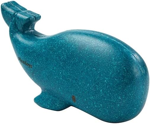 PlanToys® Wooden Whale Play Toy | Montessori Inspired Toy for Imaginative and Creative Play | Eco Friendly Ocean Animal Figure for Bath and Water Play