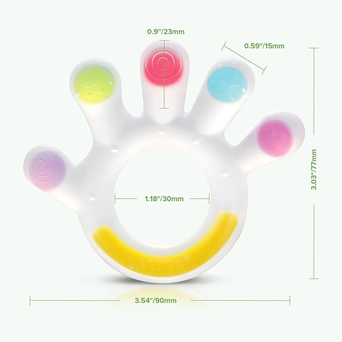 Haakaa Palm Teether - Soft Silicone Baby Soothing Teether Pacifier - Frozen Teething Toy for 3M+ Babies - BPA Free (1 Pack)