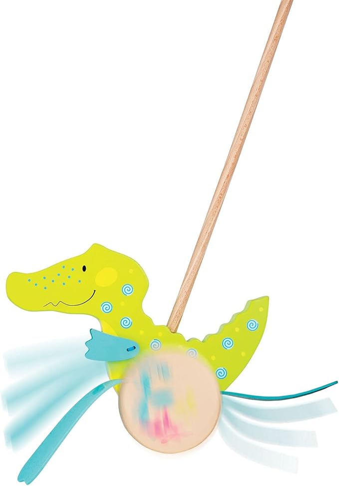 Crocodile Push Along Toy for 1+ Year Old - Wooden Toddler Walking Toy for Toddlers - Made with Love in Germany