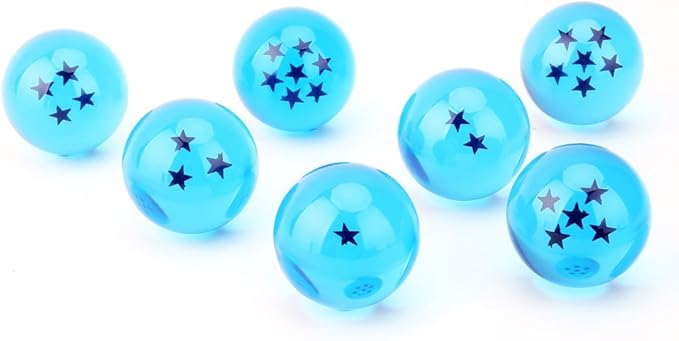 Boxtree Children Toy New Gift Box Set of 7pcs Ball Z 43mm/1.7" Stars Crystal Ball (Blue)