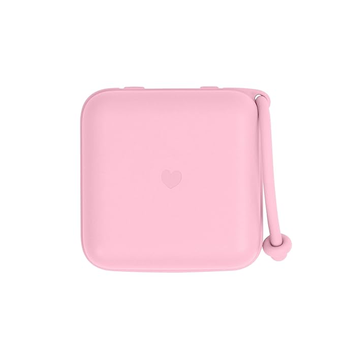 BIBS Pacifier Box with Strap. Pacifier Holder and Steriliser case. 100% BPA Free Food-Grade Material - Baby Pink
